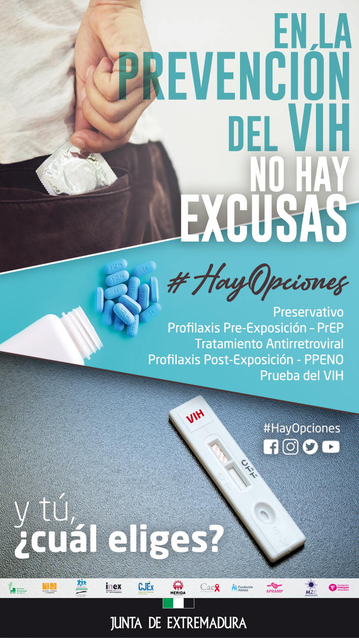 cartel En la prevención del VIH no hay excusas. #HayOpciones